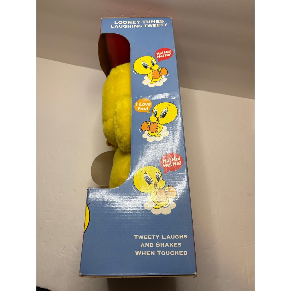 Vintage 1998 Warner Bros Studio Laughing Tweety Bird Plush Looney Tunes Box - Picture 4 of 9